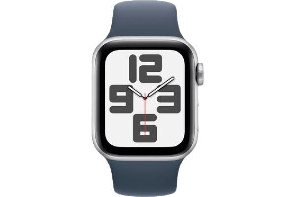 Apple Watch SE 2 2024 GPS 40mm Silver Aluminum Case with Denim Sport Band - M/L (MXED3)