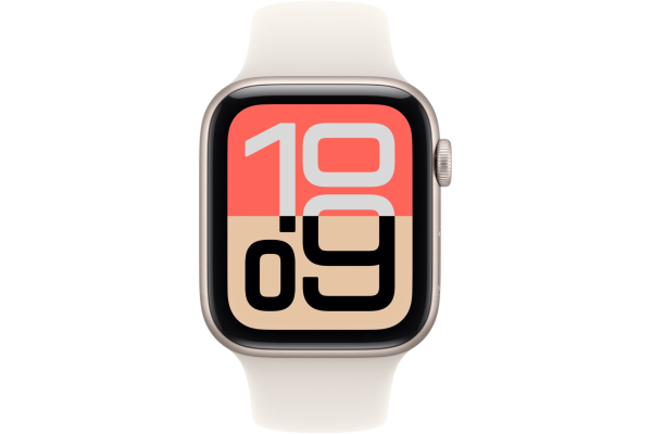 Apple Watch SE 3 2025 GPS 40mm Starlight Aluminum Case with Starlight Sport Band - S/M (MEH34)