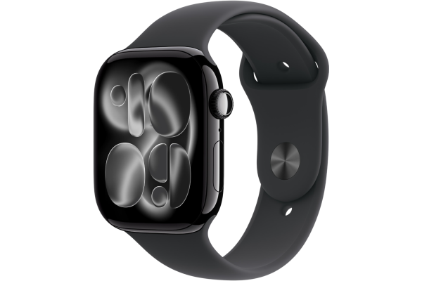 Apple Watch Series 11 GPS 42mm Jet Black Aluminium Case with Black Sport Band - S/M (MEQT4)