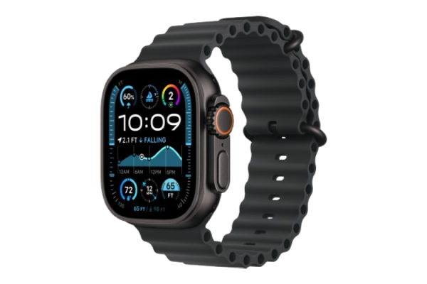 Apple Watch Ultra 2 2024 49mm Black Titanium Case with Black Ocean Band (MX4P3)