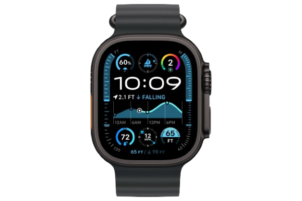 Apple Watch Ultra 2 2024 49mm Black Titanium Case with Black Ocean Band (MX4P3)