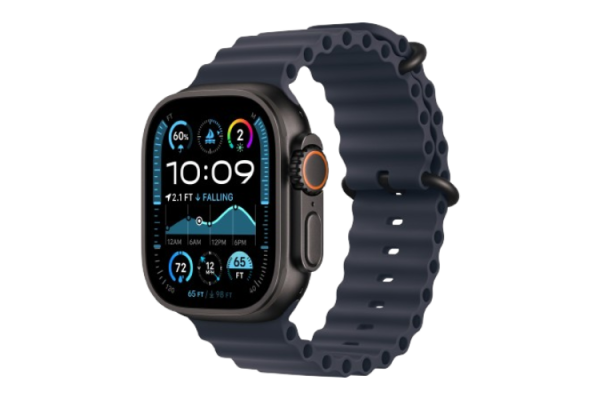 Apple Watch Ultra 2 2024 49mm Black Titanium Case with Navy Ocean Band (MYPA3)