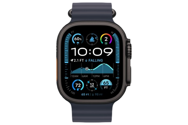 Apple Watch Ultra 2 2024 49mm Black Titanium Case with Navy Ocean Band (MYPA3)