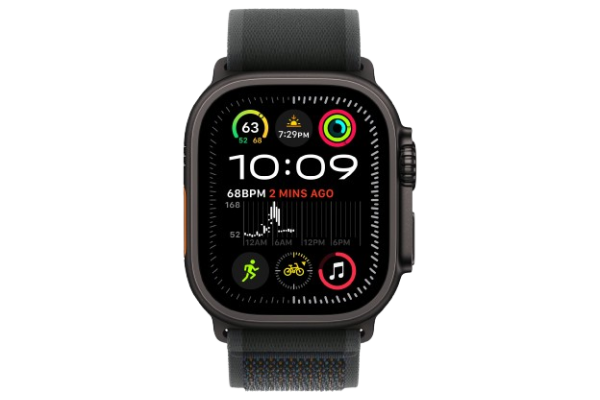 Apple Watch Ultra 2 2024 49mm Black Titanium Case with Black Trail Loop - M/L (MX4V3)