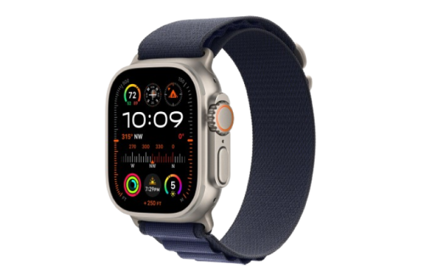 Apple Watch Ultra 2 2024 49mm Natural Titanium Case with Navy Alpine Loop - Large (MX4H3)
