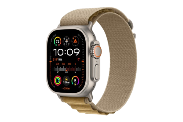 Apple Watch Ultra 2 2024 49mm Natural Titanium Case with Tan Alpine Loop - Large (MX4H3)