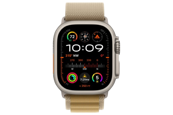 Apple Watch Ultra 2 2024 49mm Natural Titanium Case with Tan Alpine Loop - Large (MX4H3)