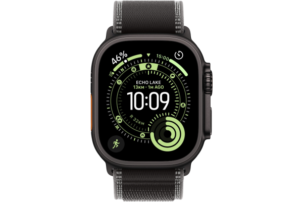 Apple Watch Ultra 3 GPS + Cellular 49mm Black Titanium Case with Black/Charcoal Trail Loop - M/L (MF1H4)