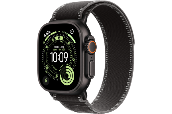Apple Watch Ultra 3 GPS + Cellular 49mm Black Titanium Case with Black/Charcoal Trail Loop - M/L (MF1H4)