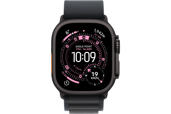 Apple Watch Ultra 3 GPS + Cellular 49mm Black Titanium Case with Black Alpine Loop - Large (MF0X4)