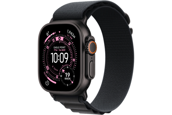 Apple Watch Ultra 3 GPS + Cellular 49mm Black Titanium Case with Black Alpine Loop - Large (MF0X4)