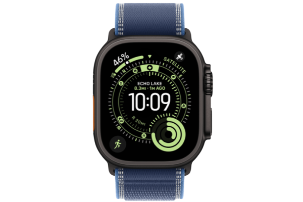 Apple Watch Ultra 3 GPS + Cellular 49mm Black Titanium Case with Blue/Bright Blue Trail Loop - M/L (MG9R4)