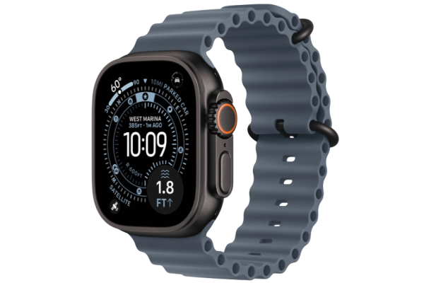 Apple Watch Ultra 3 GPS + Cellular 49mm Black Titanium Case with Anchor Blue Ocean Band (MGCJ4)