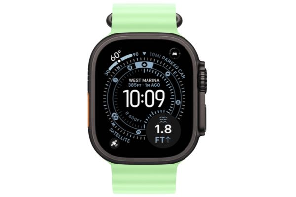 Apple Watch Ultra 3 GPS + Cellular 49mm Black Titanium Case with Neon Green Ocean Band (MGCL4)