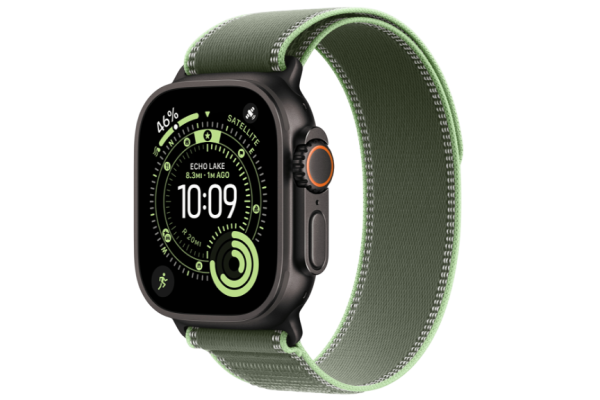 Apple Watch Ultra 3 GPS + Cellular 49mm Black Titanium Case with Green/Neon Trail Loop - M/L (MG9P4)