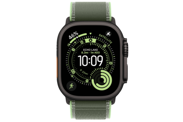 Apple Watch Ultra 3 GPS + Cellular 49mm Black Titanium Case with Green/Neon Trail Loop - M/L (MG9P4)
