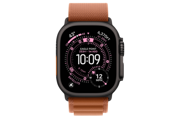 Apple Watch Ultra 3 GPS + Cellular 49mm Black Titanium Case with Terra Cotta Alpine Loop - Large (MG9F4)