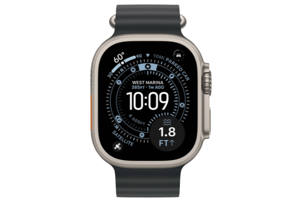 Apple Watch Ultra 3 GPS + Cellular 49mm Natural Titanium Case with Black Ocean Band (MXTL3)
