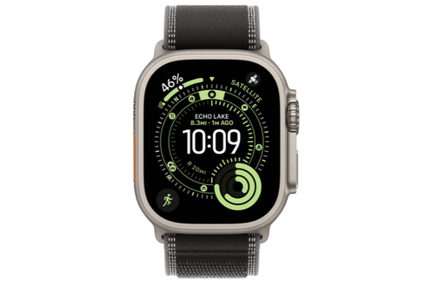 Apple Watch Ultra 3 GPS + Cellular 49mm Natural Titanium Case with Black/Charcoal Trail Loop - M/L (MFT94)