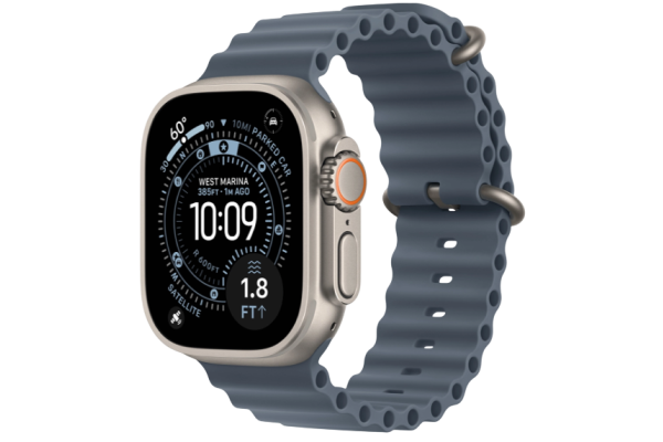 Apple Watch Ultra 3 GPS + Cellular 49mm Natural Titanium Case with Anchor Blue Ocean Band (MEWH4)