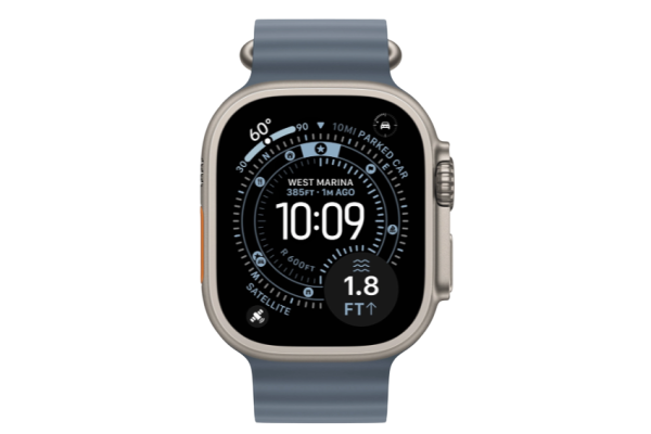 Apple Watch Ultra 3 GPS + Cellular 49mm Natural Titanium Case with Anchor Blue Ocean Band (MEWH4)