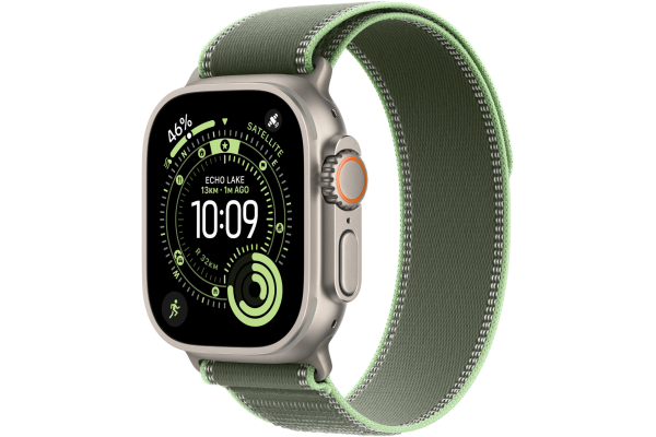 Apple Watch Ultra 3 GPS + Cellular 49mm Natural Titanium Case with Green/Neon Trail Loop - M/L (MFT54)