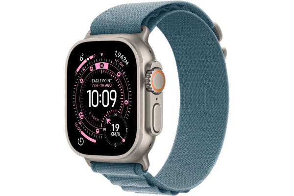 Apple Watch Ultra 3 GPS + Cellular 49mm Natural Titanium Case with Light Blue Alpine Loop - Large (MEWP4)