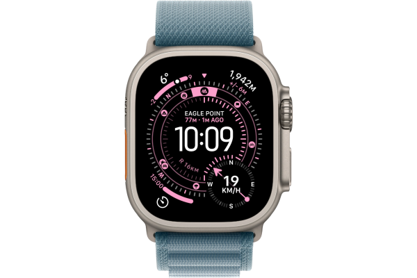 Apple Watch Ultra 3 GPS + Cellular 49mm Natural Titanium Case with Light Blue Alpine Loop - Large (MEWP4)