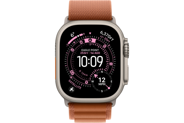 Apple Watch Ultra 3 GPS + Cellular 49mm Natural Titanium Case with Terra Cotta Alpine Loop - Large (MFTD4)