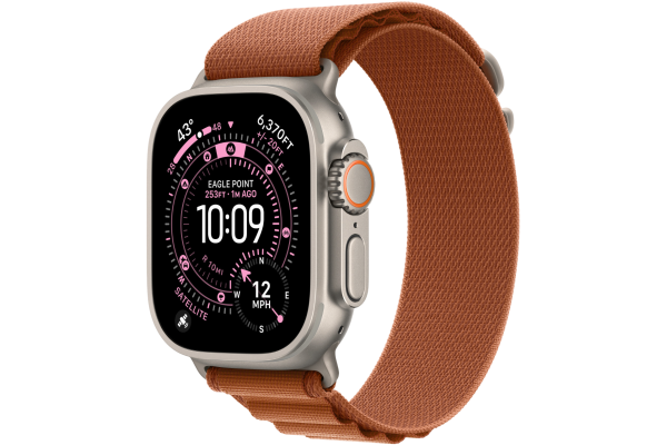 Apple Watch Ultra 3 GPS + Cellular 49mm Natural Titanium Case with Terra Cotta Alpine Loop - Large (MFTD4)