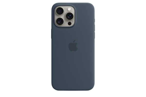 Apple Original Silicone Case Storm Blue with MagSafe for iPhone 15 Pro Max