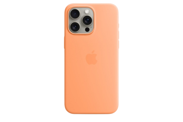 Apple Original Silicone Case Orange Sorbet with MagSafe for iPhone 15 Pro Max