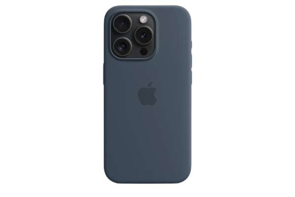 Apple Original Silicone Case Storm Blue with MagSafe for iPhone 15 Pro