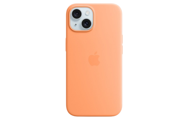 Apple Original Silicone Case Orange Sorbet with MagSafe for iPhone 15 
